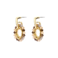 Ohrstecker "Crystal rund" beige-braun von Biba