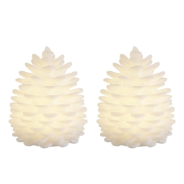 LED-Kerze "Tannenzapfen" 10 cm 2er Set von DELUXE Homeart