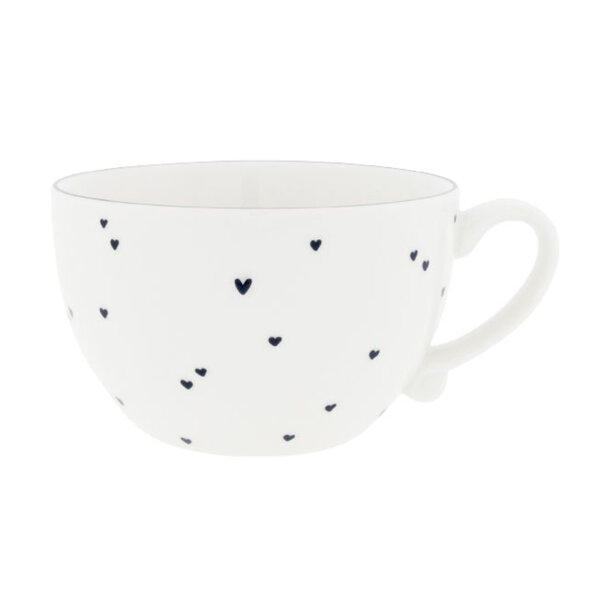 Suppentasse "Hearts black" weiß von Bastion Collections
