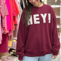 Sweatshirt "Hey" bordeaux-off white