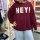 Sweatshirt "Hey" bordeaux-off white