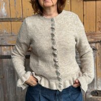 Strickjacke Rüsche "beige" One Size