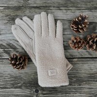 Fingerhandschuhe "Teddy" beige