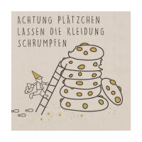 Serviette 33x33 "Achtung Plätzchen...