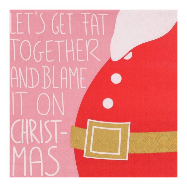 Serviette 33x33 "Lets get fat together" von Räder