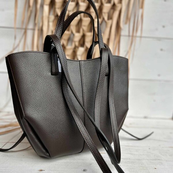 Umhängetasche "Polette" glattleder braun