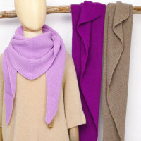 Dreiecksschal kraus rechts mit Kaschmir braun