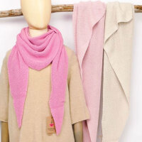 Dreiecksschal kraus rechts mit Kaschmir beige