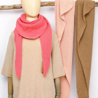 Dreiecksschal kraus rechts mit Kaschmir honigbraun