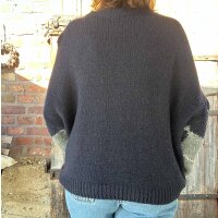 Rautenpullover dunkelblau-grau One Size