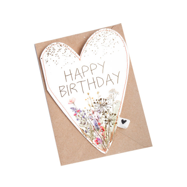 Herzkarte "Happy Birthday" von Good old friends