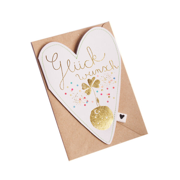 Herzkarte "Glückwunsch" von Good old friends