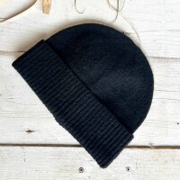Strickmütze mit Wolle schwarz