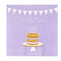 Cocktailserviette 25x25 "Eat cake" von Räder
