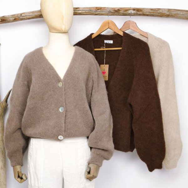 Alpaka Cardigan "Mokka" von Sarah & Sally