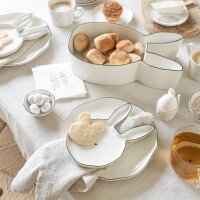 Teller Hase / Plate "white bunny" von Bastion...