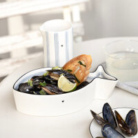 Schüssel Fisch / Fish Bowl "white/blue small...