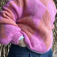 Rautenpullover pink-orange One Size