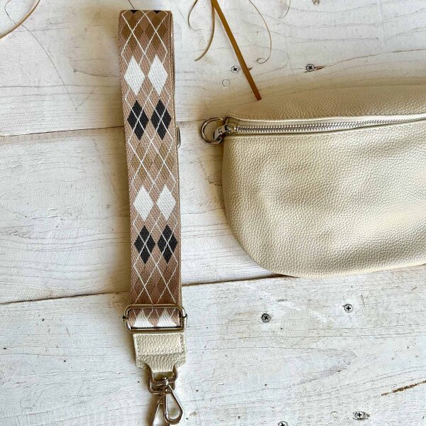 Webriemen creme "Raute beige"