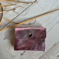Leder-Portemonnaie S rosa metallic