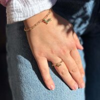 Ring "Dackel beige" vergoldet