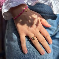 Ring "Smiley bunt" vergoldet