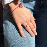 Ring "Dackel bunt" vergoldet