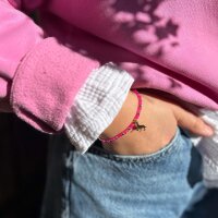 Armband "Dackel pink" vergoldet