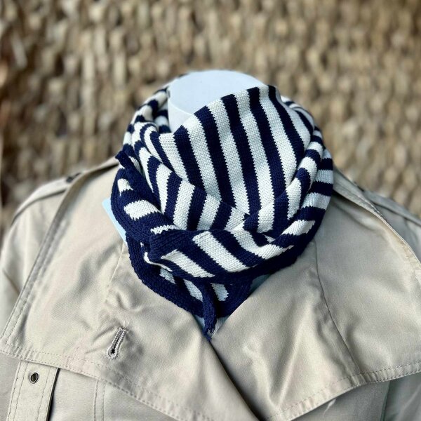 Mini-Dreieckstuch "dunkelblau-creme"