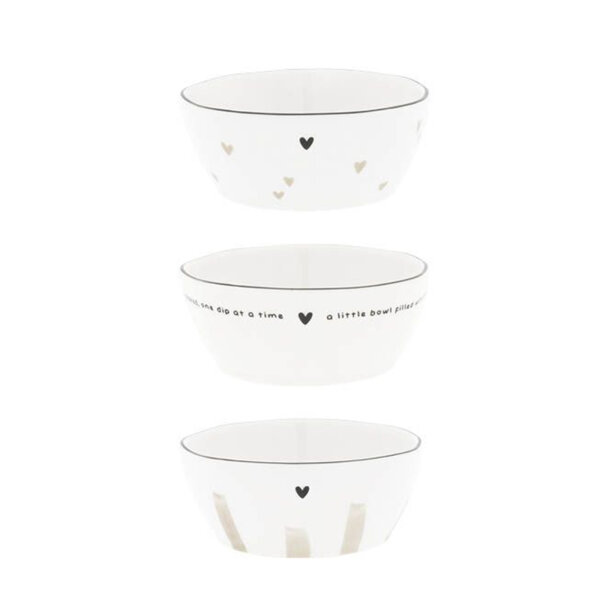 Schälchen / Bowl Sauce White/natural print von Bastion Collection Text