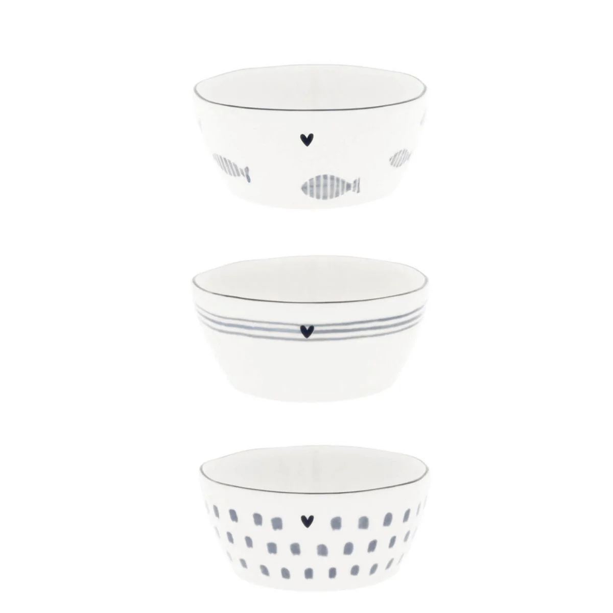 Schälchen / BOWL Sauce White/blue print von Bastion...