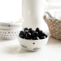 Schälchen / BOWL Sauce White/blue print von Bastion...