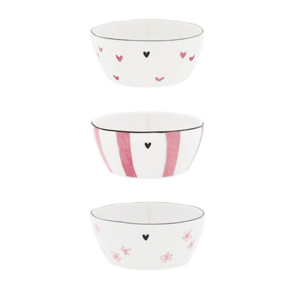 Schälchen / BOWL Sauce white/rose von Bastion Collections Streifen