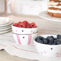 Schälchen / BOWL Sauce white/rose von Bastion Collections Streifen