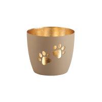 Windlicht Madras "Pfoten" sandstone/gold von...