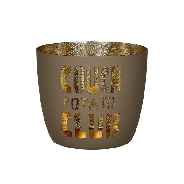 Windlicht Madras "Couch Potato Club" sandstone/gold von Giftcompany
