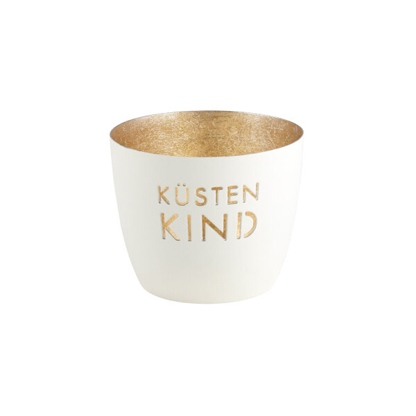 Windlicht Madras "Küstenkind" weiß/gold von Giftcompany