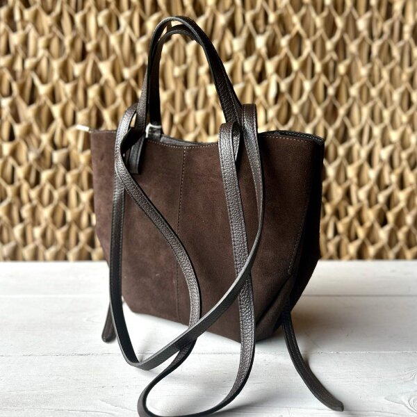 Umhängetasche "Polette" Veloursleder braun