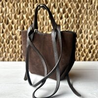 Umhängetasche "Polette" Veloursleder braun