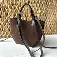 Umhängetasche "Polette" Veloursleder braun