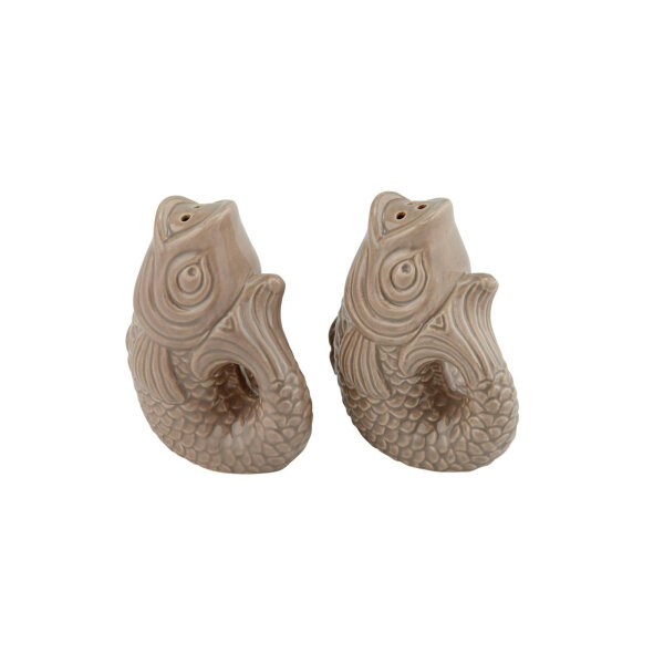 Monsieur Carafon Fisch Salz- und Pfefferstreuerset sandstone von Giftcompany