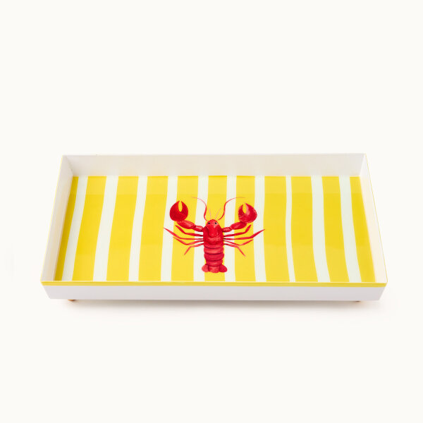 Dekotablett "Yellow Lobster" von by Vivi.