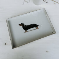 Dekotablett "Dackel" von by Vivi.