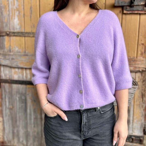 Kurzarm-Cardigan "flieder" One Size
