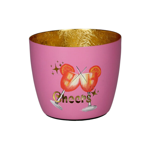 Windlicht Madras "Cheers" rosa/gold von Giftcompany