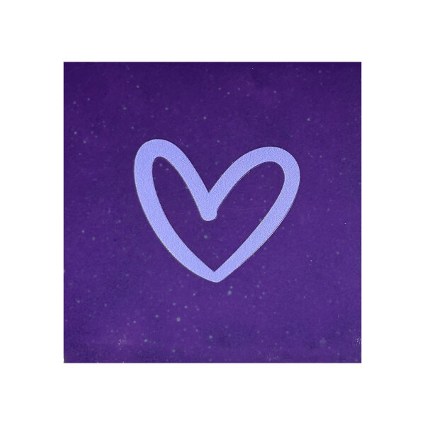 Bunte Fliese "Herz" lila von Yett