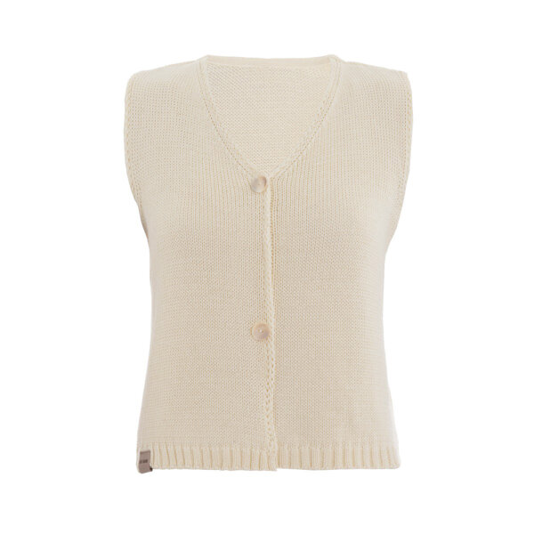 Strickpullunder mit Knöpfen "Lumi" Ecru von Knit Factory 40/42