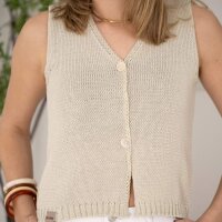 Strickpullunder mit Knöpfen "Lumi" Ecru von Knit Factory 40/42