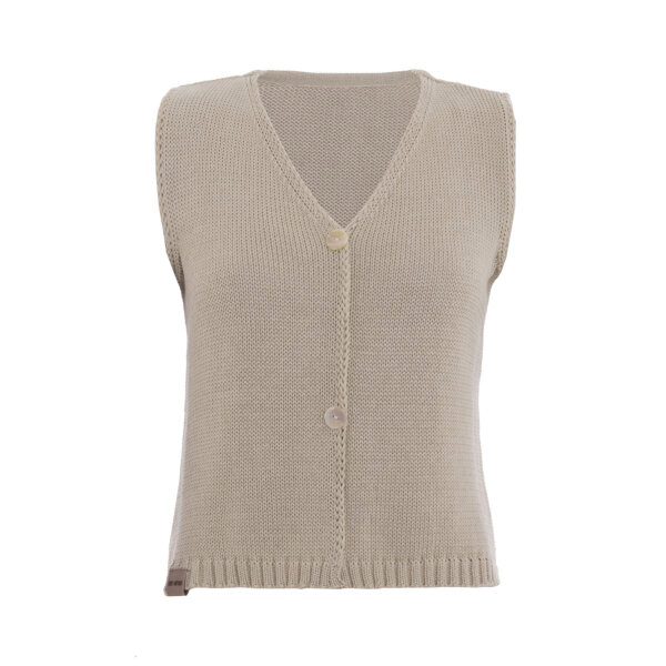Strickpullunder mi Knöpfen "Lumi" Leinen von Knit Factory 40/42