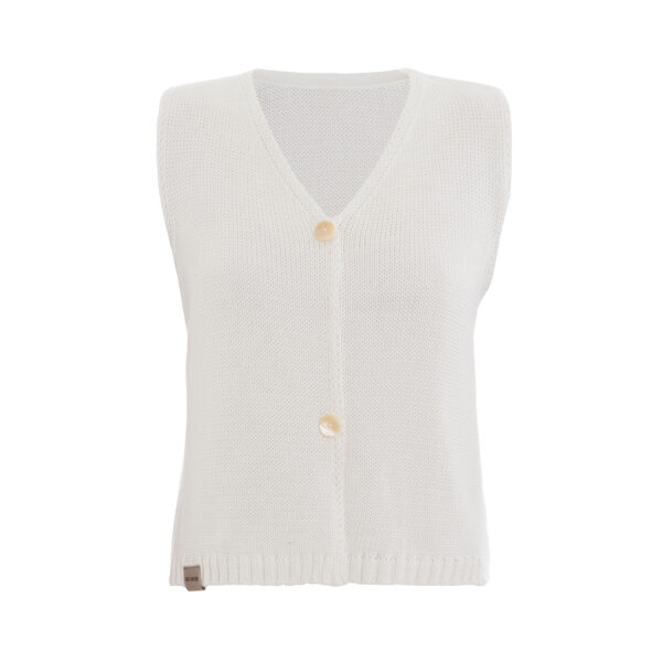 Strickpullunder mi Knöpfen "Lumi" Wollweiß von Knit Factory